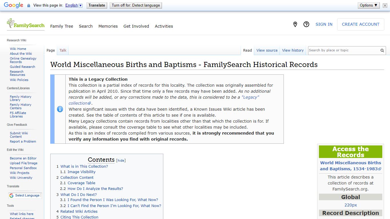 World Miscellaneous Births and Baptisms - FamilySearch Historical Records